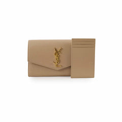Saint Laurent Uptown Envelope Leather Clutch Bag
