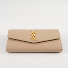 Saint Laurent Uptown Envelope Leather Clutch Bag