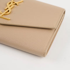 Saint Laurent Uptown Envelope Leather Clutch Bag