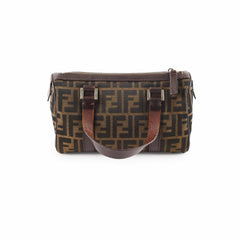 Fendi Mini Boston Canvas Bag Brown