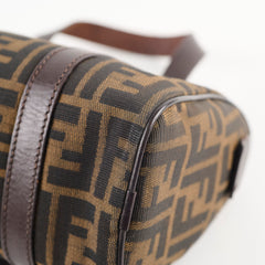 Fendi Mini Boston Canvas Bag Brown
