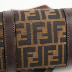 Fendi Mini Boston Canvas Bag Brown