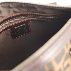 Fendi Mini Boston Canvas Bag Brown