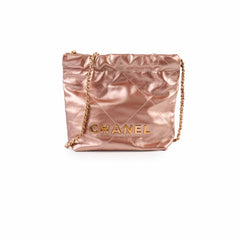 Chanel Mini 22 Metalic Pink Microchipped