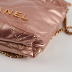 Chanel Mini 22 Metalic Pink Microchipped