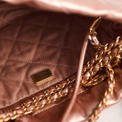 Chanel Mini 22 Metalic Pink Microchipped