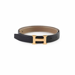 Hermes Constance Reversible Belt Size 75cm Black/Etoupe
