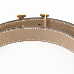 Hermes Constance Reversible Belt Size 75cm Black/Etoupe