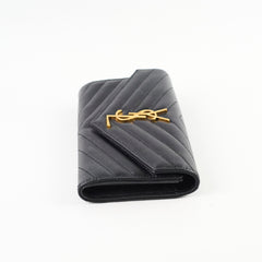 Saint Laurent Cassandre Matelasse Long Wallet Black