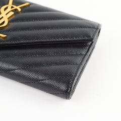 Saint Laurent Cassandre Matelasse Long Wallet Black