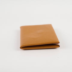Hermes Calvi Verso Card Holder Caramel Chevre Mysore Leather - Z Stamp