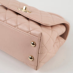 Chanel Coco Handle Mini Caviar Beige Pink (Microchipped)