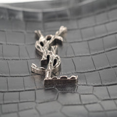 Saint Laurent Crocodile- Embossed Calfskin Lou Camera Black