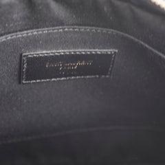 Saint Laurent Crocodile- Embossed Calfskin Lou Camera Black