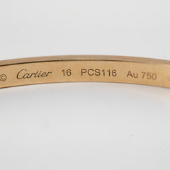 Cartier 6 Diamond Love Bracelet Pink Gold Size 16