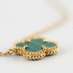 Van Cleef & Arpels Vintage Alhambra Malachite Necklace
