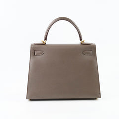 Hermes Kelly 28 Epsom Sellier Gris Etain - D stamp