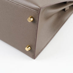 Hermes Kelly 28 Epsom Sellier Gris Etain - D stamp