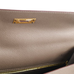 Hermes Kelly 28 Epsom Sellier Gris Etain - D stamp