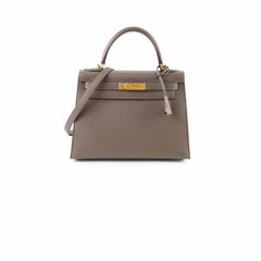 Hermes Kelly 28 Epsom Sellier Gris Etain - D stamp