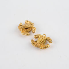 Chanel Florentine CC Clip Earrings Gold Costume Jewellery