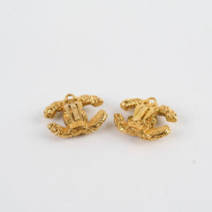 Chanel Florentine CC Clip Earrings Gold Costume Jewellery