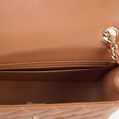 Chanel Lambskin Mini Rectangular LGHW Caramel Microchip