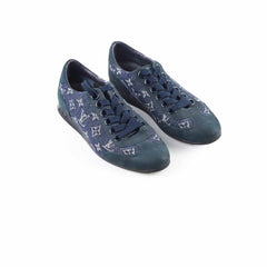 Louis Vuitton Trocadero Monogram Sneakers Denim Navy Size 39