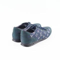 Louis Vuitton Trocadero Monogram Sneakers Denim Navy Size 39