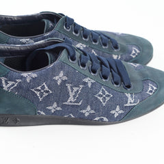 Louis Vuitton Trocadero Monogram Sneakers Denim Navy Size 39