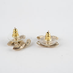 Chanel Gold Tone CC Stud Earrings