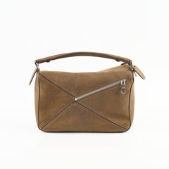 Loewe Small Featherlight Nubuck Puzzle Brown