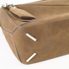 Loewe Small Featherlight Nubuck Puzzle Brown
