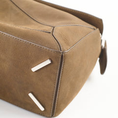 Loewe Small Featherlight Nubuck Puzzle Brown