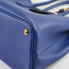 Prada Saffiano Cuir Double Tote Bag Blue