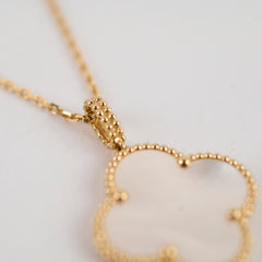 Van Cleef & Arpels 1 Motif Magic Alhambra Mother of Pearl MOP Long Necklace