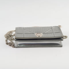Christian Dior Diorama Wallet On Chain WOC Silver