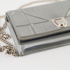 Christian Dior Diorama Wallet On Chain WOC Silver