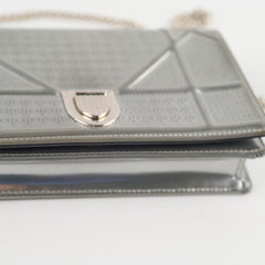 Christian Dior Diorama Wallet On Chain WOC Silver