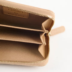 Chanel Caviar Zip Around Compact Wallet Beige