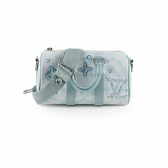 Louis Vuitton Keepall Bandouliere Aqua 25 Blue