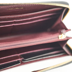 Chanel Caviar Zip Long Wallet Black