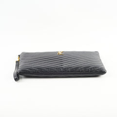 Saint Laurent Cassandre Matelasse Pouch Black