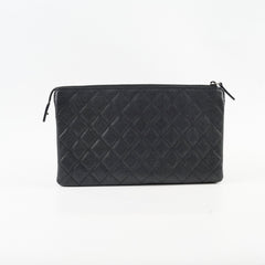 Chanel Caviar Iridescent Zip Pouch Black