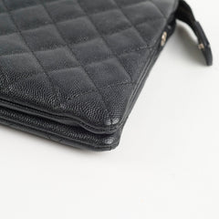 Chanel Caviar Iridescent Zip Pouch Black