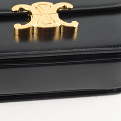 Celine Teen Shiny Calfskin Triomphe Black