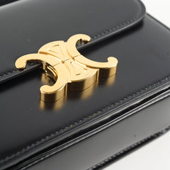 Celine Teen Shiny Calfskin Triomphe Black