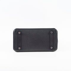 Hermes Birkin 25 Noir Epsom Palladium-N Square Stamp