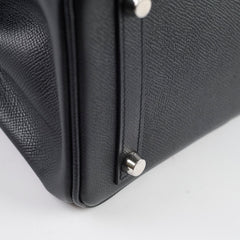 Hermes Birkin 25 Noir Epsom Palladium-N Square Stamp