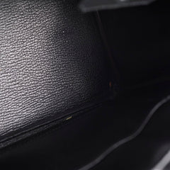 Hermes Birkin 25 Noir Epsom Palladium-N Square Stamp